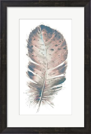 Framed Pastel Feather I Print