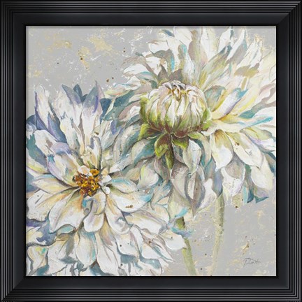 Framed Grey Dahlias I Print