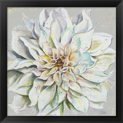 Framed Grey Dahlias II Print