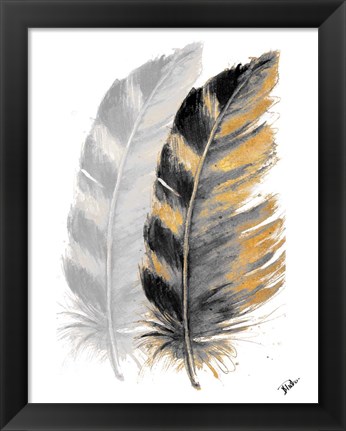 Framed Two Watercolor Feathers Print