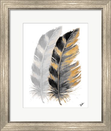 Framed Two Watercolor Feathers Print