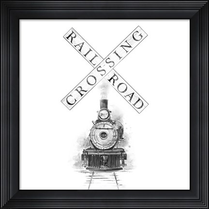 Framed Railroad Crossing Print