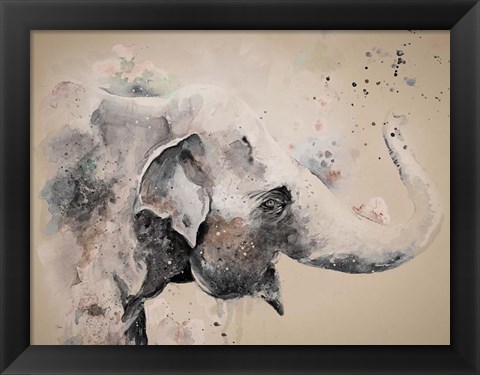 Framed Sandstone Elephant Print