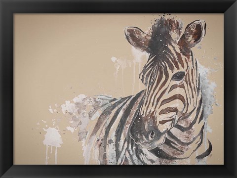 Framed Sandstone Zebra Print
