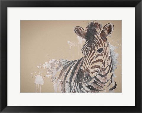 Framed Sandstone Zebra Print