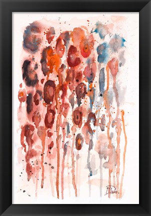 Framed Red Watercolor Animal Skin Print