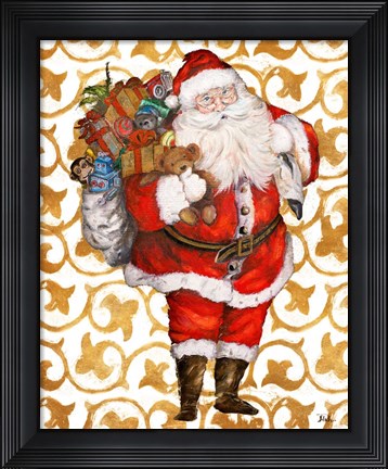 Framed Golden Santa Print