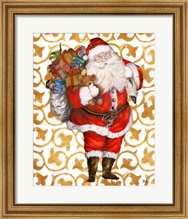 Framed Golden Santa Print