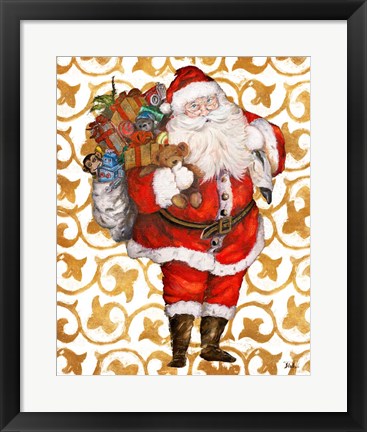 Framed Golden Santa Print