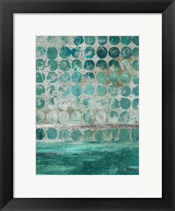 Framed Dots on Turquoise Print