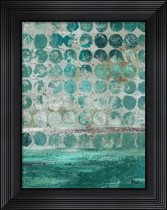 Framed Dots on Turquoise Print