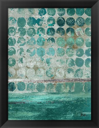 Framed Dots on Turquoise Print