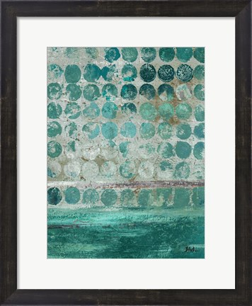 Framed Dots on Turquoise Print