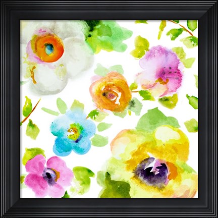 Framed Rosy Vines II Print
