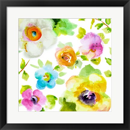 Framed Rosy Vines II Print