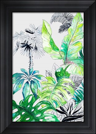 Framed Teal Palm Selva I Print