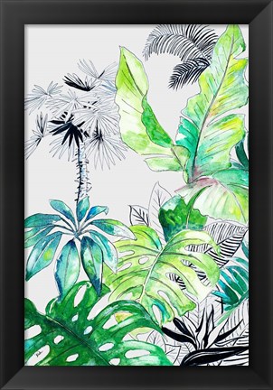Framed Teal Palm Selva I Print