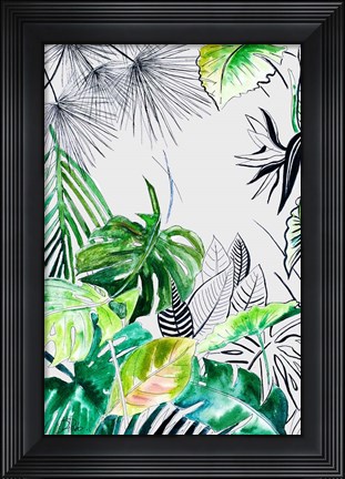 Framed Teal Palm Selva II Print