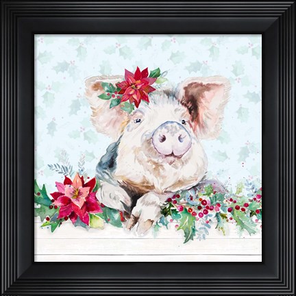 Framed Holiday Little Piggy Print