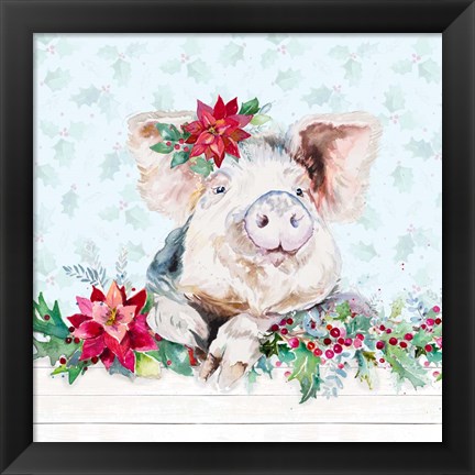 Framed Holiday Little Piggy Print