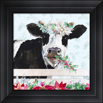 Framed Holiday Crazy Cow Print
