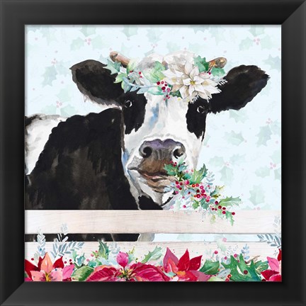 Framed Holiday Crazy Cow Print