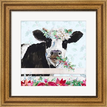 Framed Holiday Crazy Cow Print