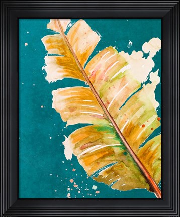 Framed Palma Fresca on Teal Print