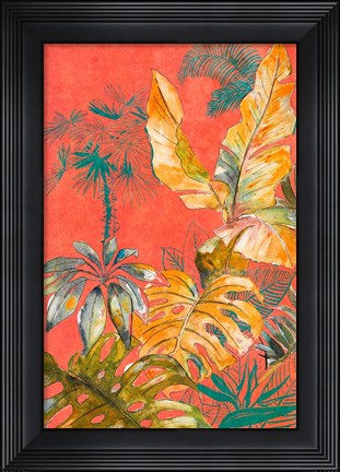 Framed Orange Palm Selva I Print