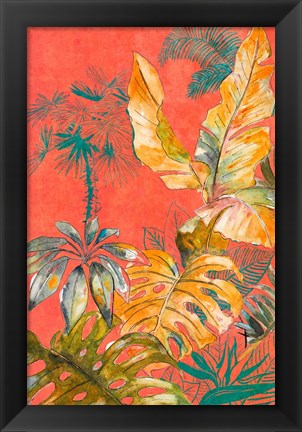 Framed Orange Palm Selva I Print