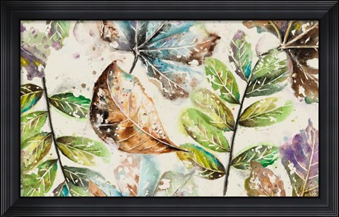 Framed Global Leaves Rectangle Print