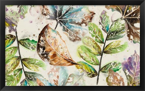 Framed Global Leaves Rectangle Print