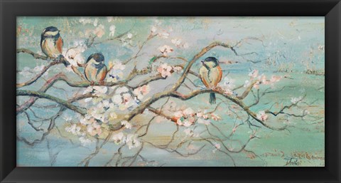 Framed Spring Branch with Birds Print