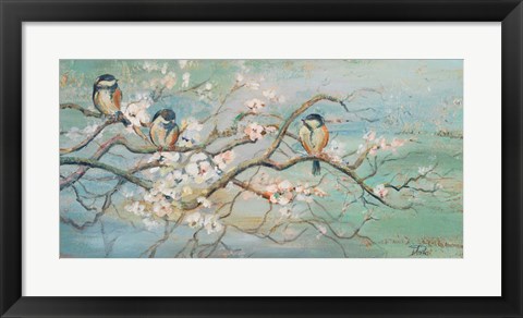 Framed Spring Branch with Birds Print