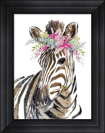 Framed Whimsical Water Zebra Print