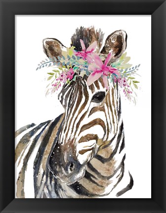 Framed Whimsical Water Zebra Print