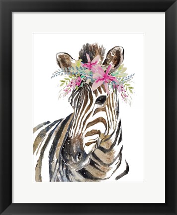 Framed Whimsical Water Zebra Print