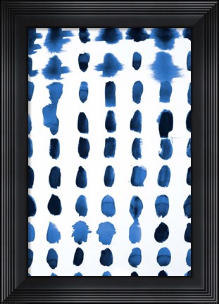 Framed Blue Spots Pattern Print