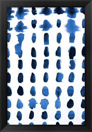 Framed Blue Spots Pattern Print