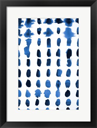 Framed Blue Spots Pattern Print