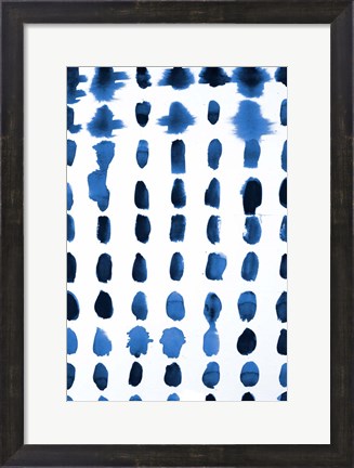 Framed Blue Spots Pattern Print