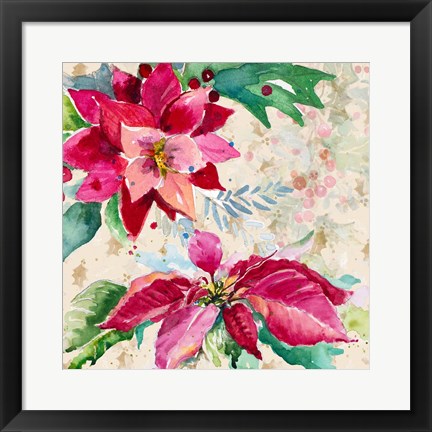 Framed Holiday Poinsettia I Print