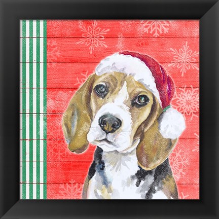 Framed Holiday Puppy I Print