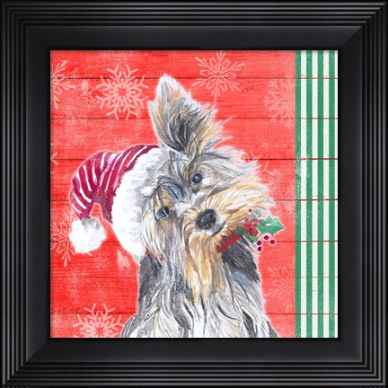 Framed Holiday Puppy III Print