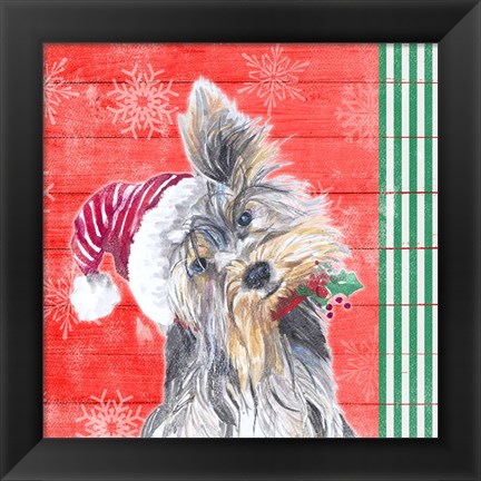 Framed Holiday Puppy III Print