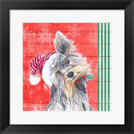 Framed Holiday Puppy III Print