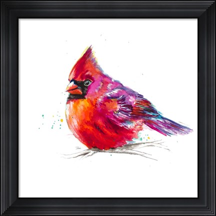 Framed Christmas Cardinal I Print