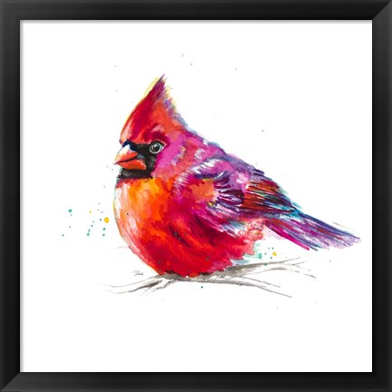 Framed Christmas Cardinal I Print