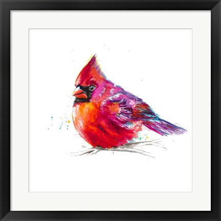 Framed Christmas Cardinal I Print