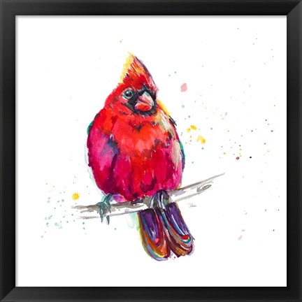 Framed Christmas Cardinal III Print